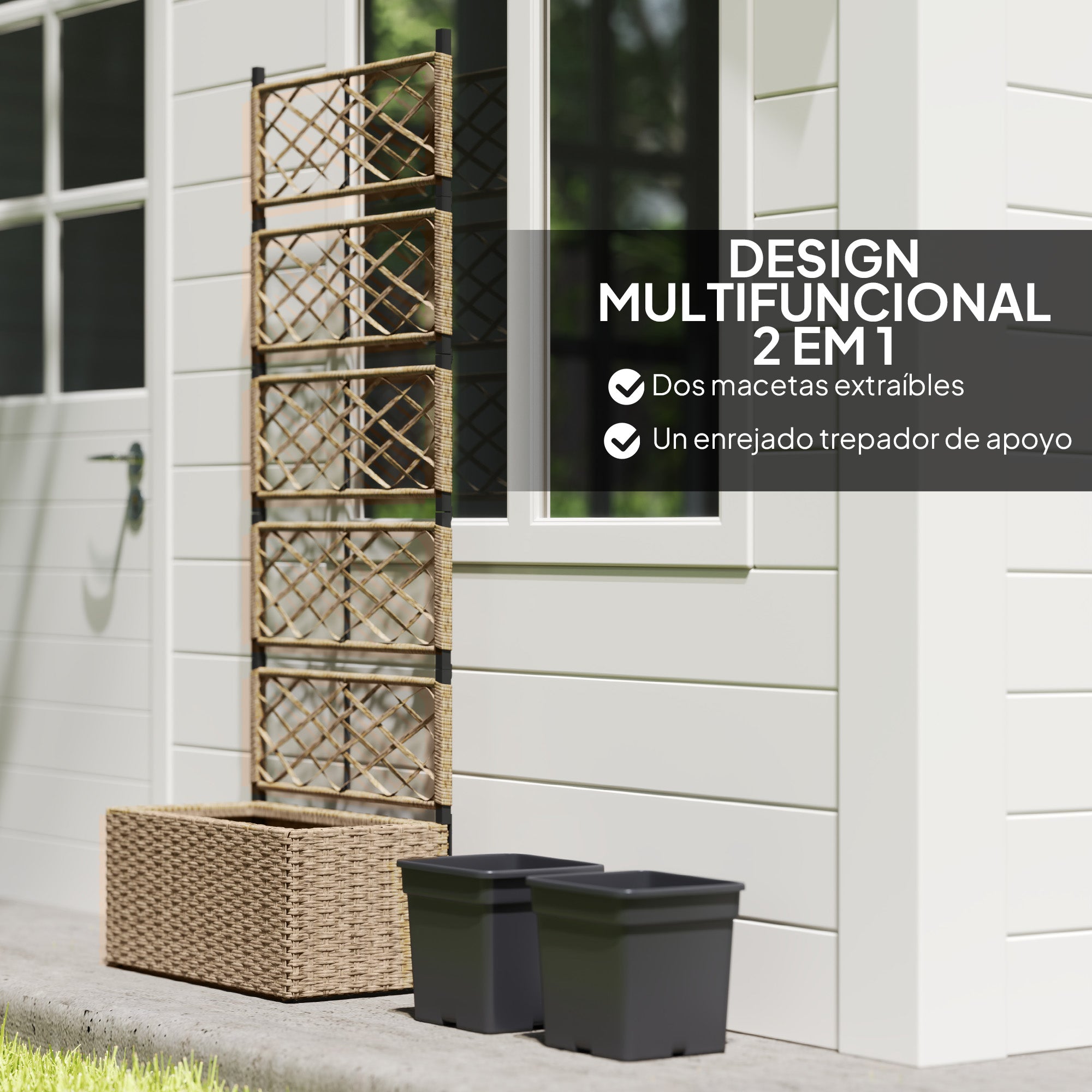 Jardineira com Treliça 57x30x150 cm Cor de Madeira Natural