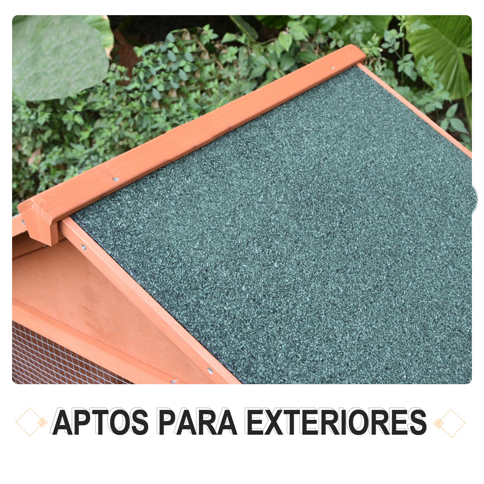 Casa para Coelhos de Madeira 144x64,5x100 cm - Cor de Madeira Natural