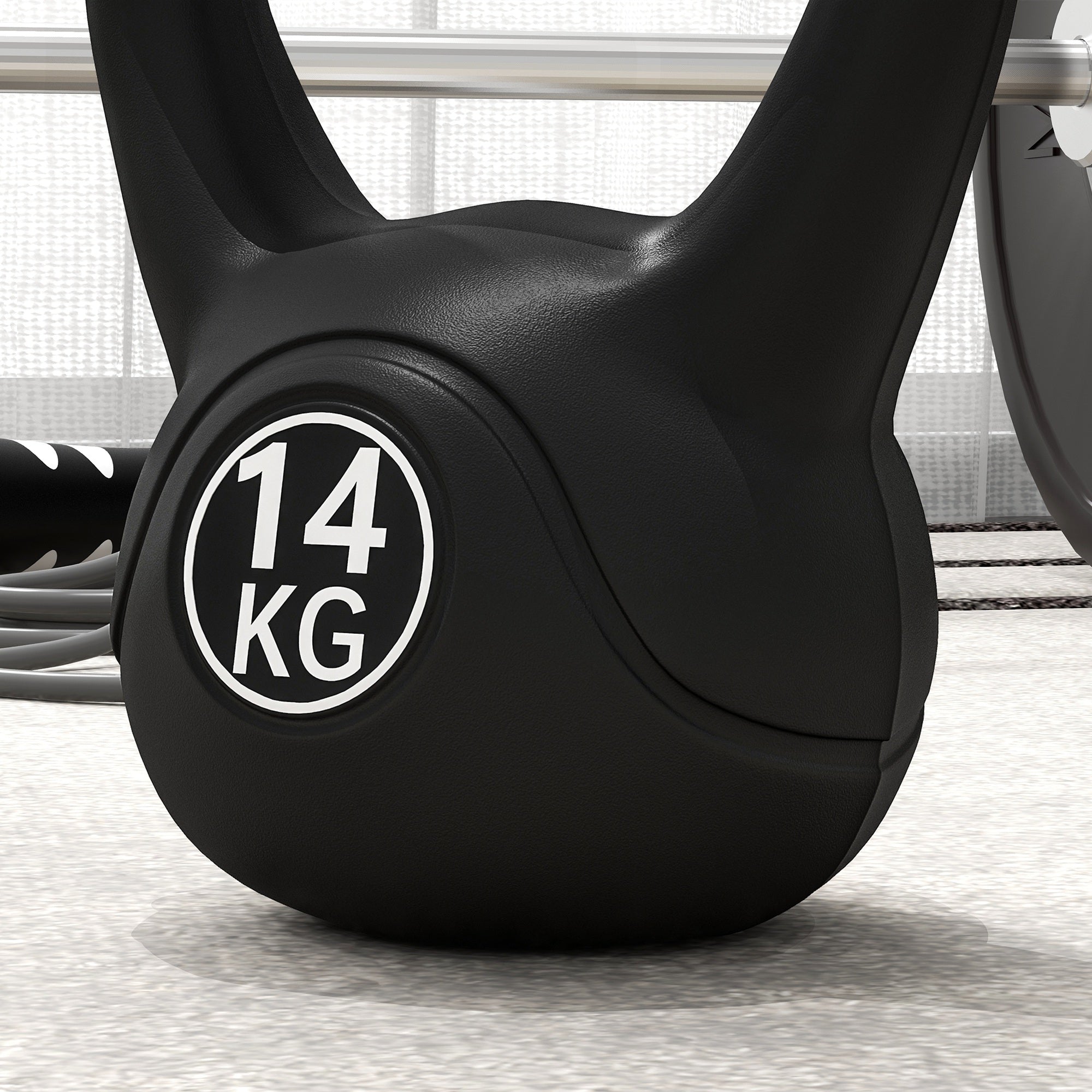 Peso Russo de 14 kg Kettlebell Fitness Preto 26x18x32 cm