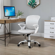 Cadeira de Escritório Ergonômica Cinza e Branco 61x61x99cm