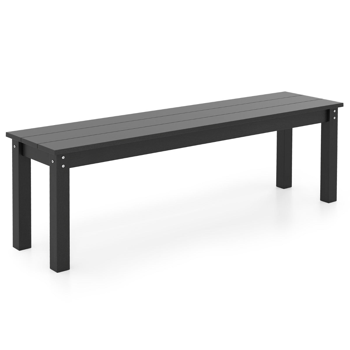 Banco de Jardim HDPE de 140cm para 2-3 Pessoas Sem Encosto - Preto