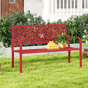 Banco de Jardim – 127 cm – Vermelho – Metal