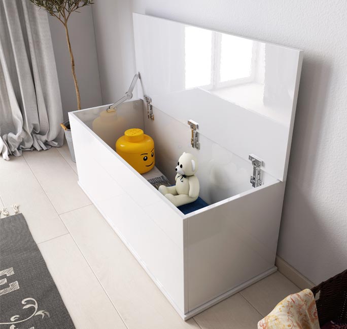 Baú de Armazenamento – 100cm x 40cm x 40cm – Branco – Melamina
