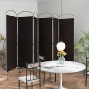 Biombo Dobrável de 6 Painéis Separador de Espaços de Tela para Varanda Escritório Sala de Estar 331 x 51 x 188 cm Castanho