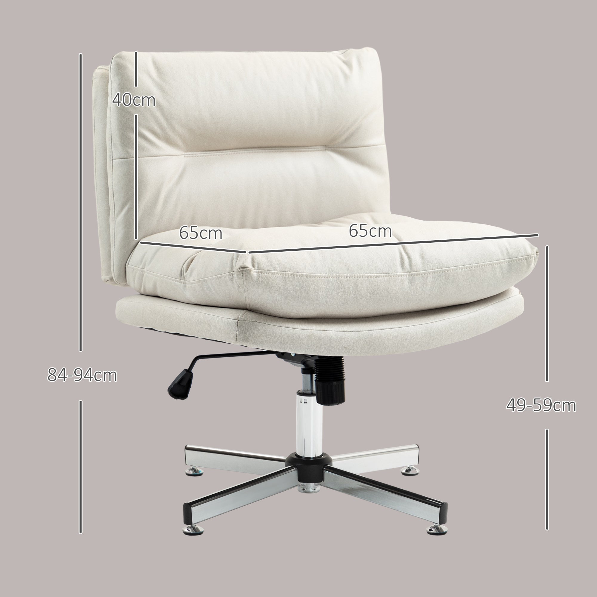 Cadeira de Escritório – 65x65x84-94 cm – Cinza Claro – Tecido técnico respirável