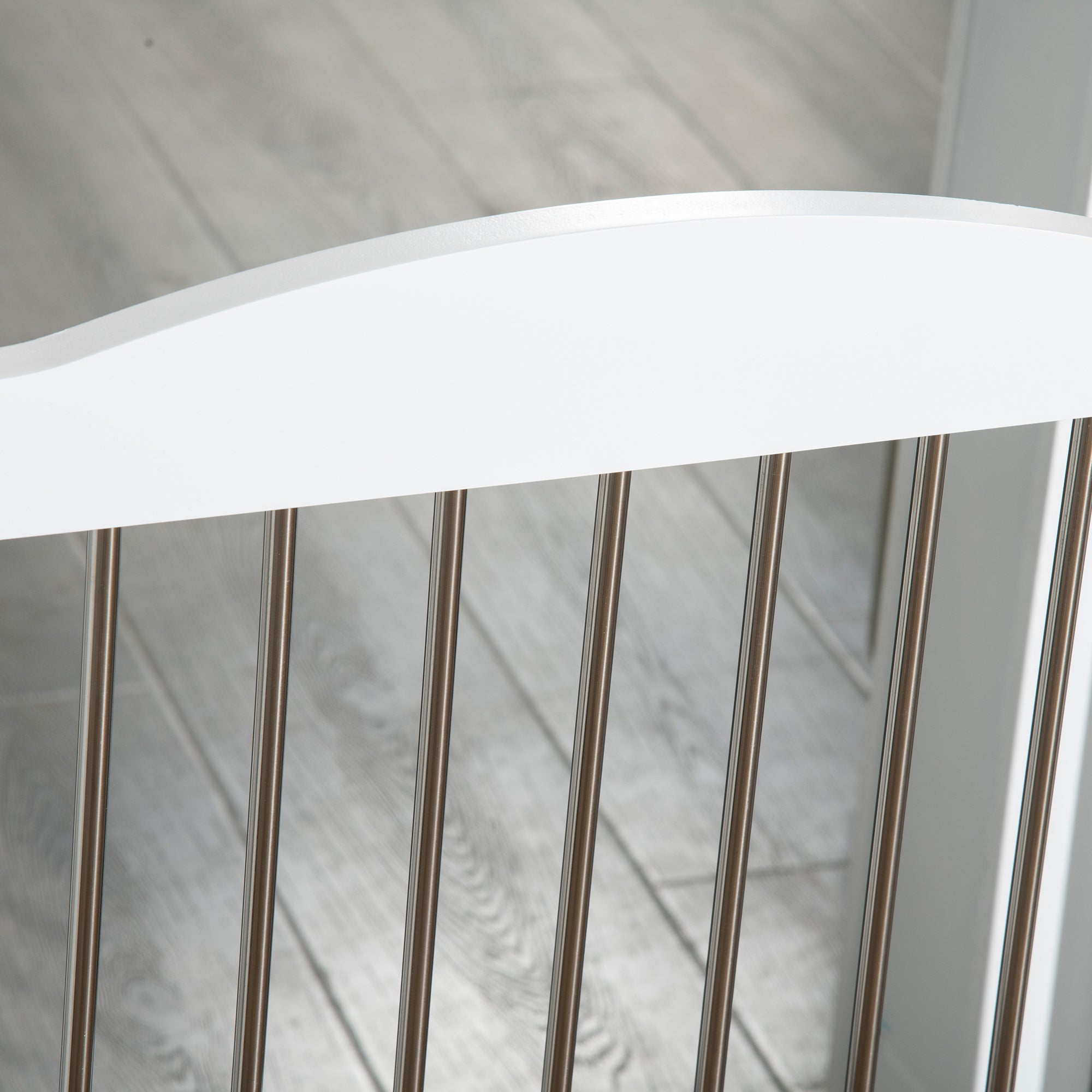 Barreira de Segurança para Cães – 154x30x80 cm – Branco – Madeira e Aço