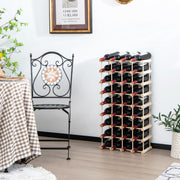 Garrafeira de Madeira Maciça para 36 Garrafas Vinhos Estante de Exposição 5 Níveis para Cozinha Despensa Adega Bar 44,5 x 24 x 86 cm Natural