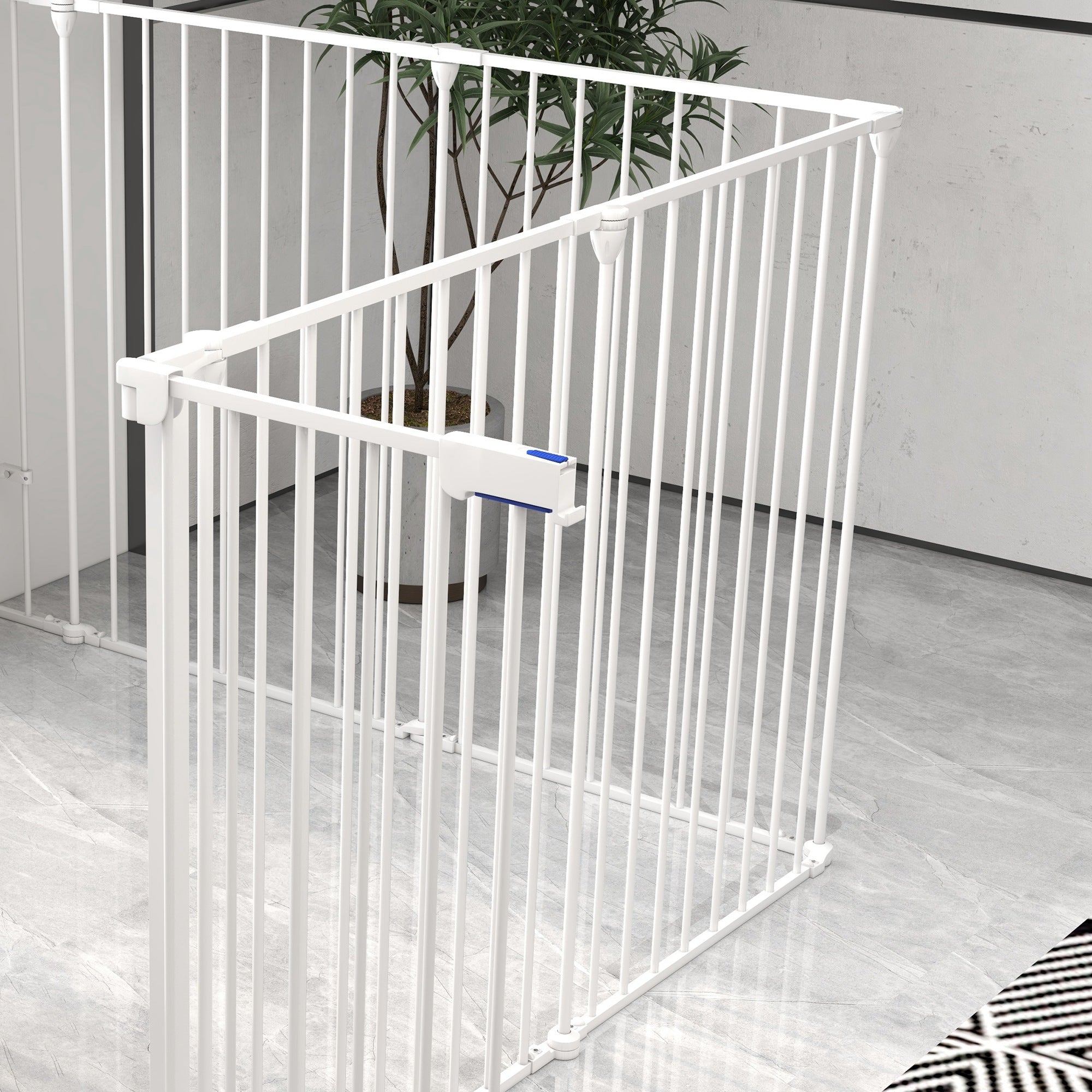Parque para Animais de Estimação – 154x154x90 cm – Branco – Aço e plástico PA6