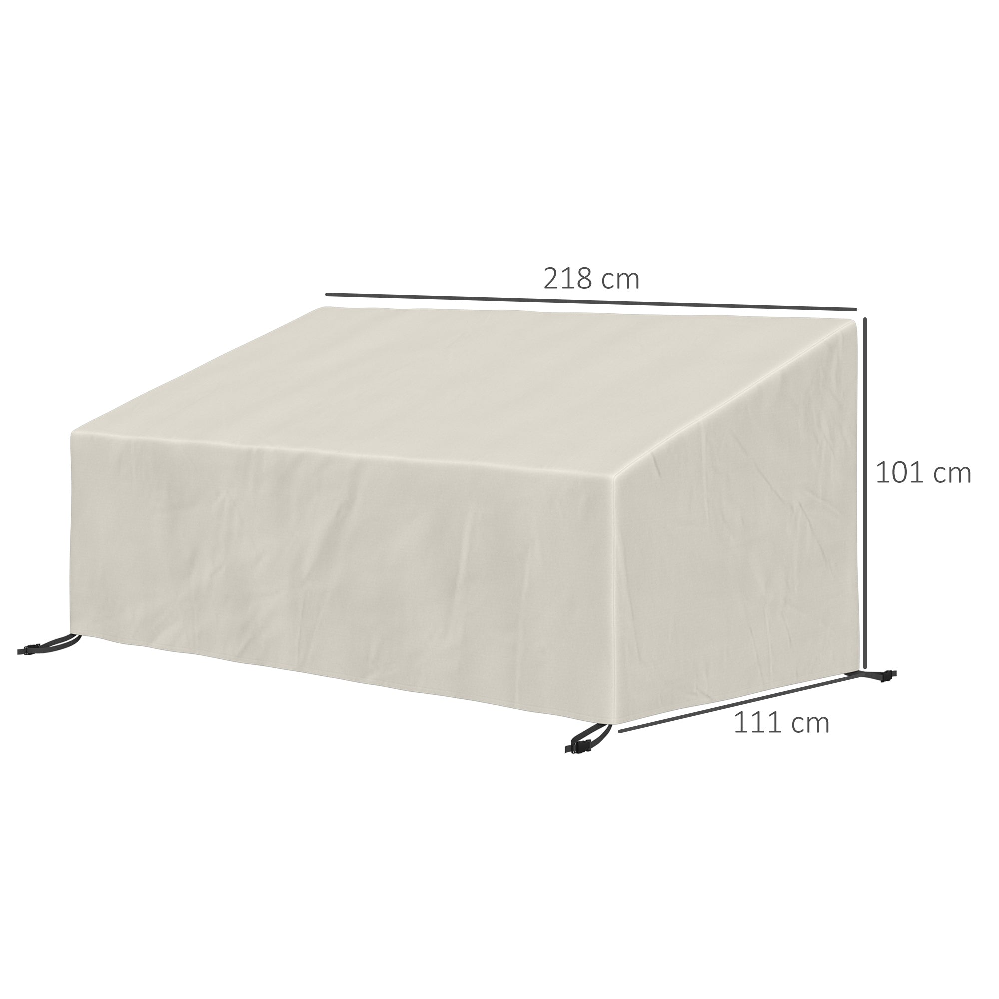 Capa Protetora para Móveis de Jardim Bege 218x111x63-101 cm
