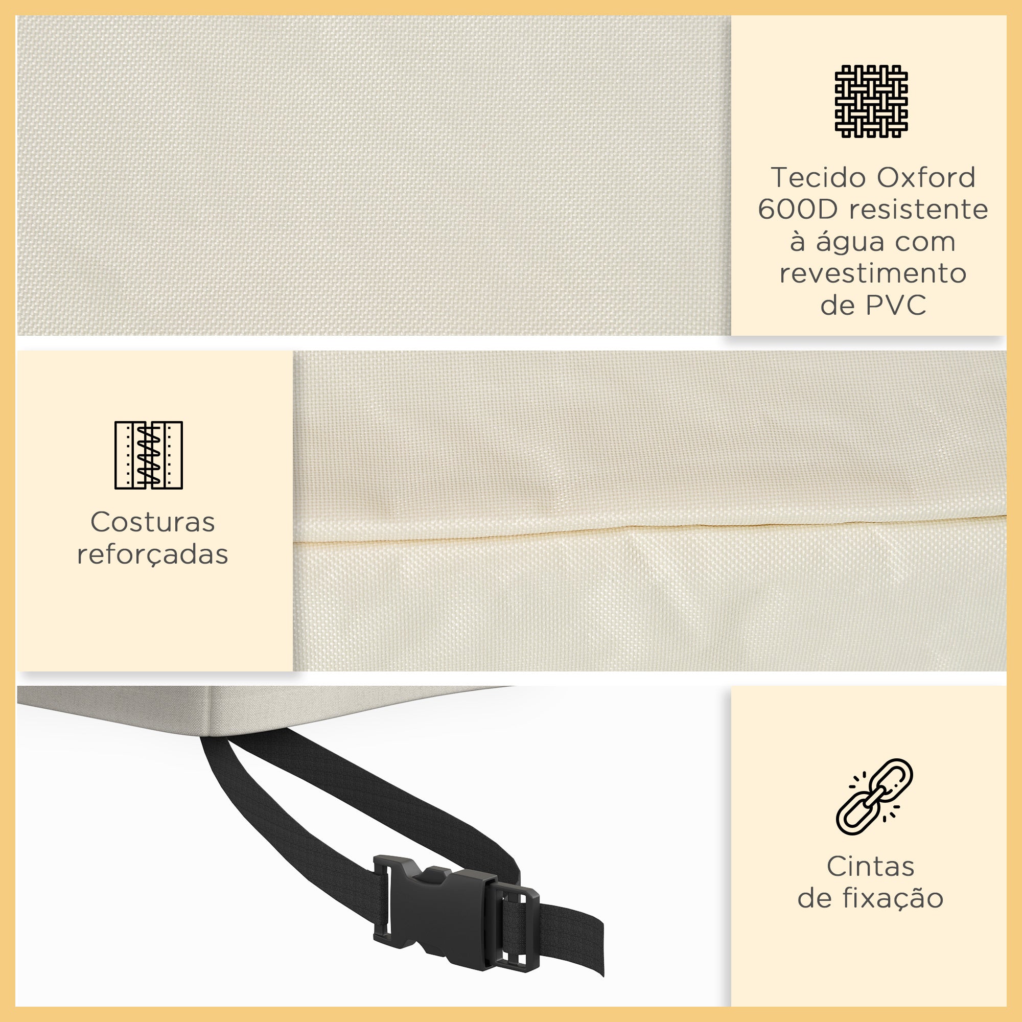 Capa Protetora para Móveis de Jardim Bege 218x111x63-101 cm