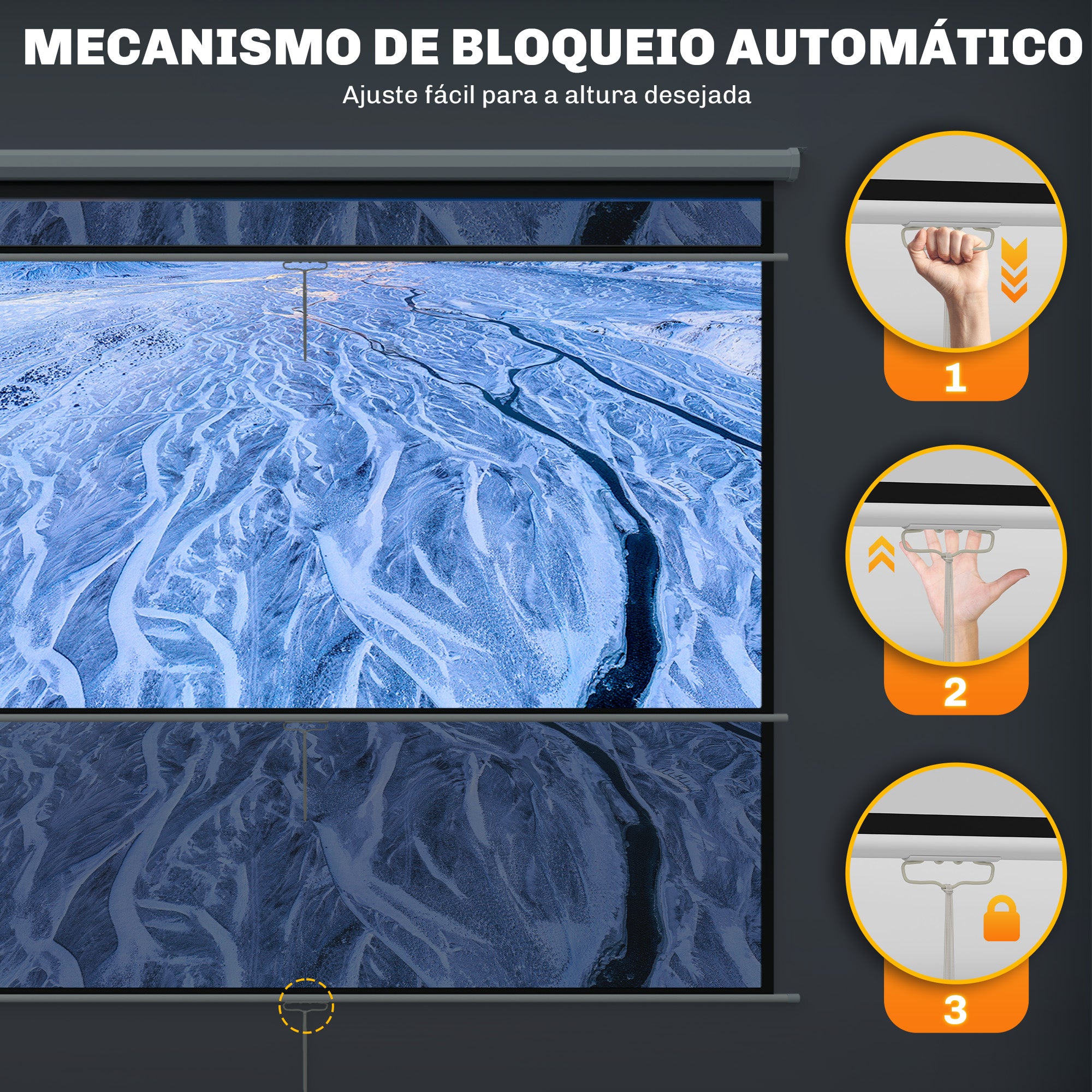 Tela de Projeção – 181x8x138 cm – Branco – Plástico