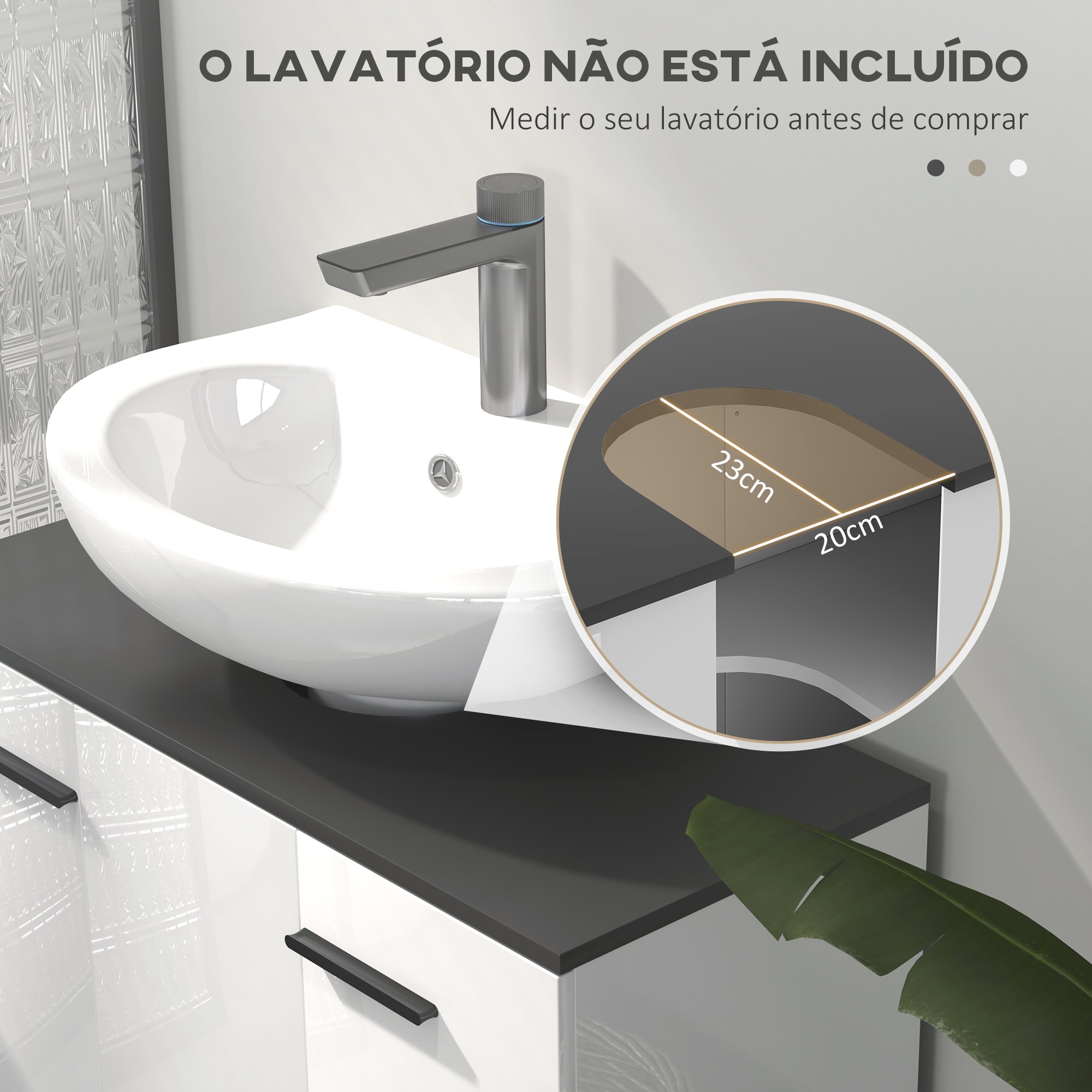 Móvel para Lavatório Branco 80x34x60 cm - Organização Inteligente para Casa de Banho