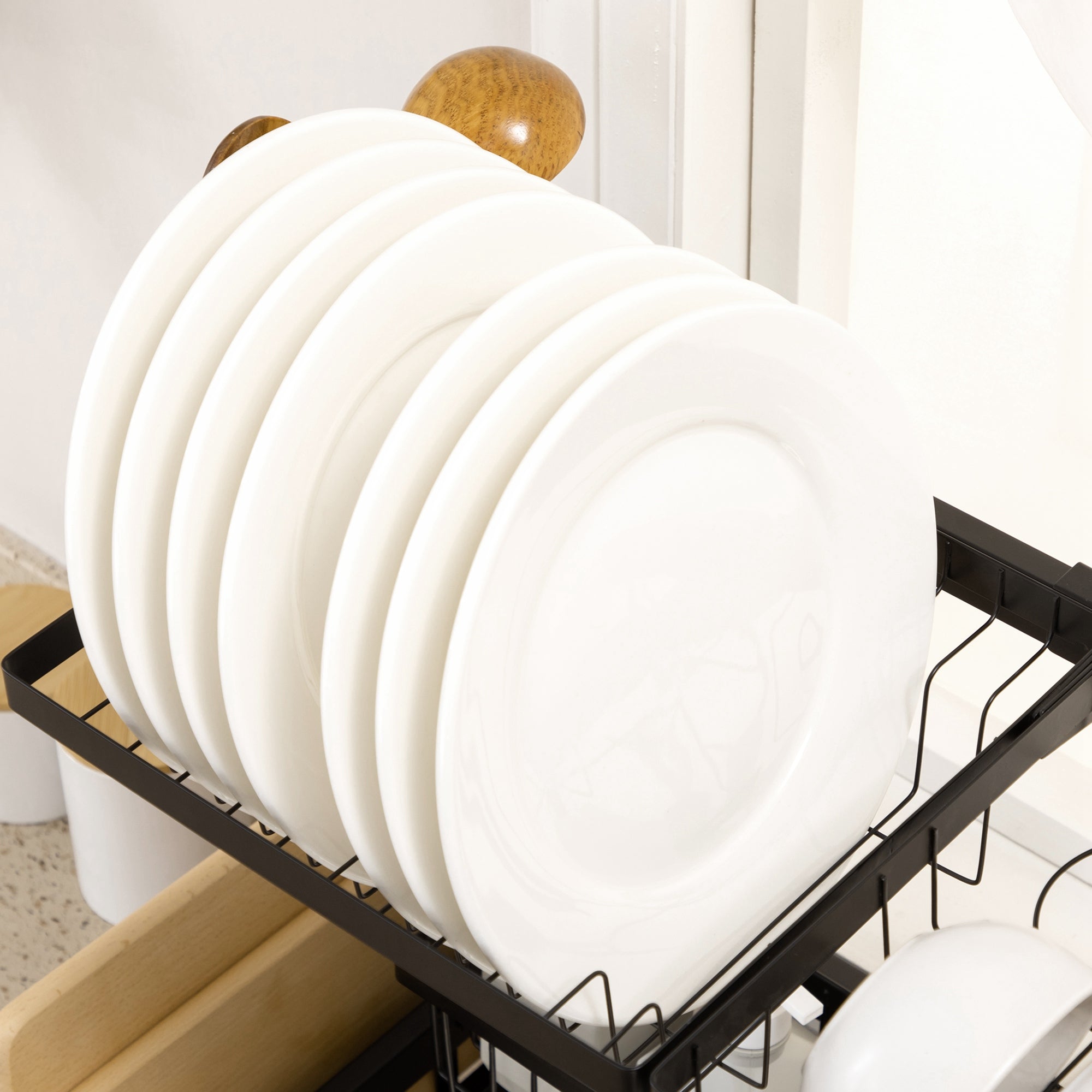 Escorredor de Louça 2 Níveis – 65x31,5x52,5cm – Preto – Aço