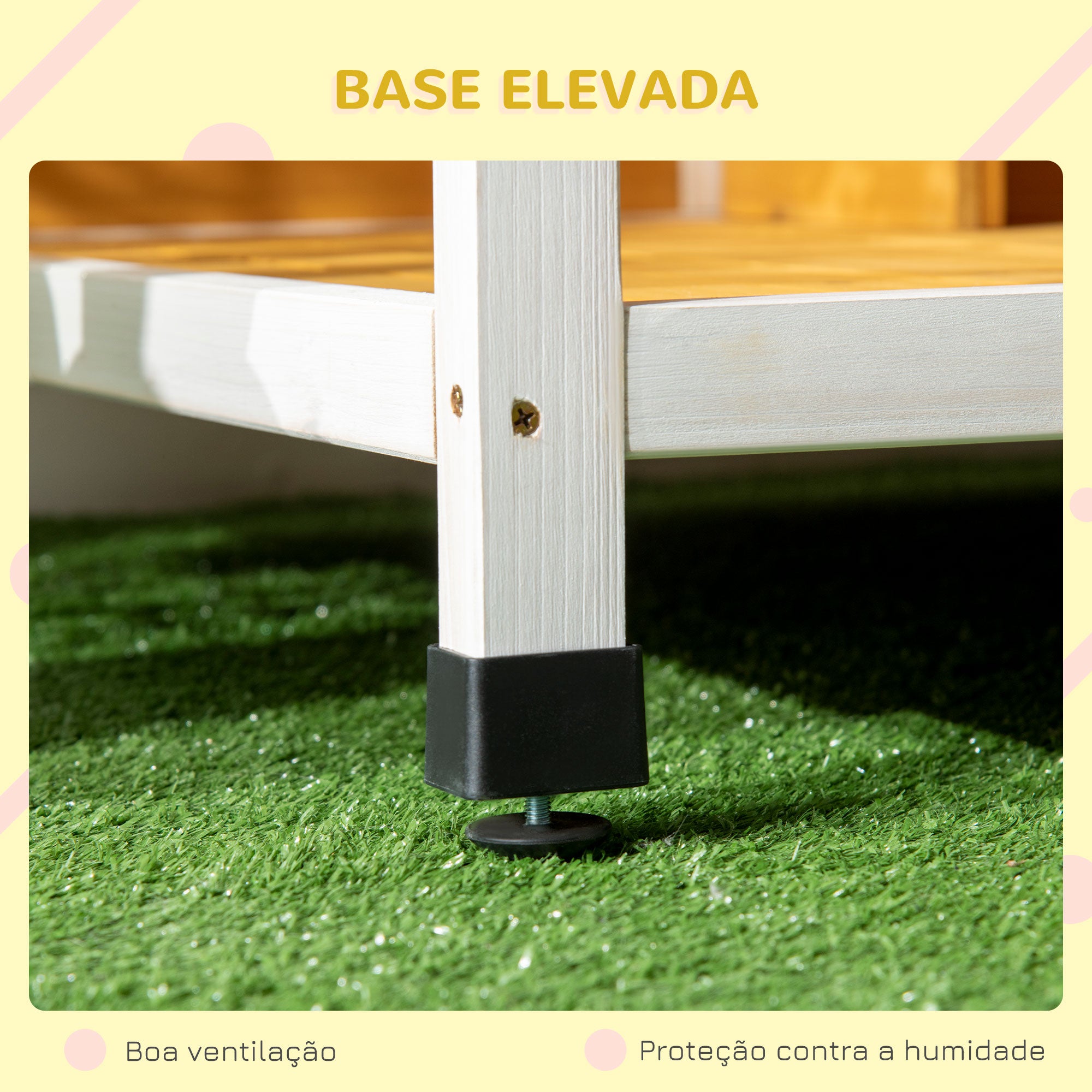 Casa para Cães de Madeira – 85,5x62x60cm – Cor de Madeira Natural