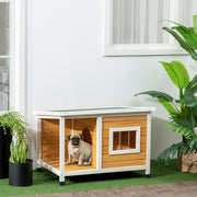 Casa para Cães de Madeira – 85,5x62x60cm – Cor de Madeira Natural