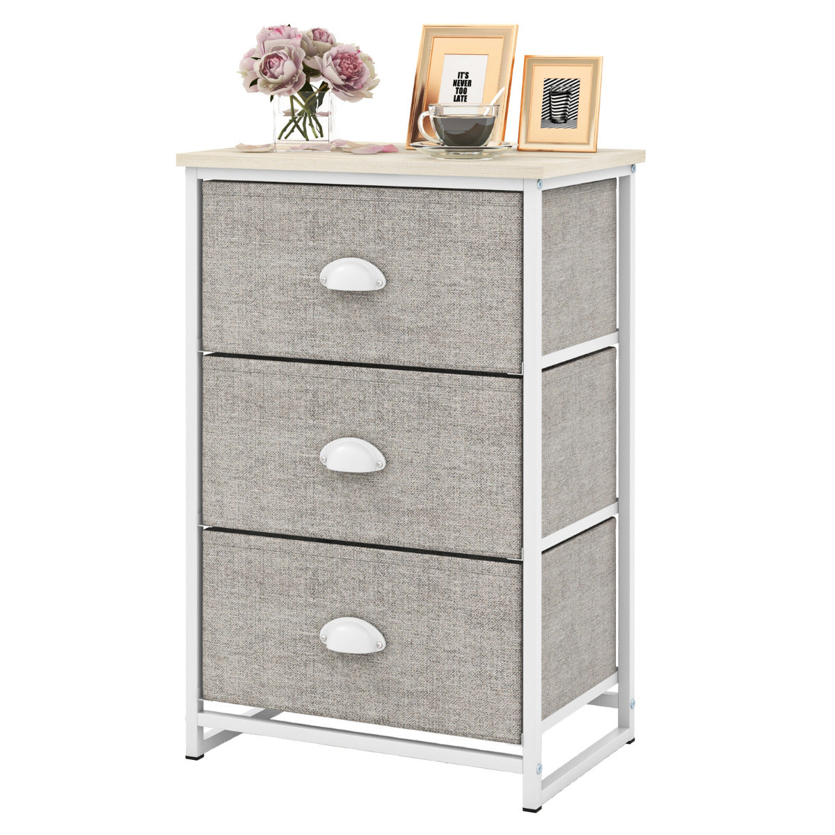 Cómoda com 3 Gavetas – Estrutura de Metal e Topo em MDF