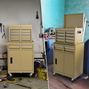 Armário de Ferramentas com Rodas de 5 Gavetas de Grande Capacidade Amarelo para Garagem