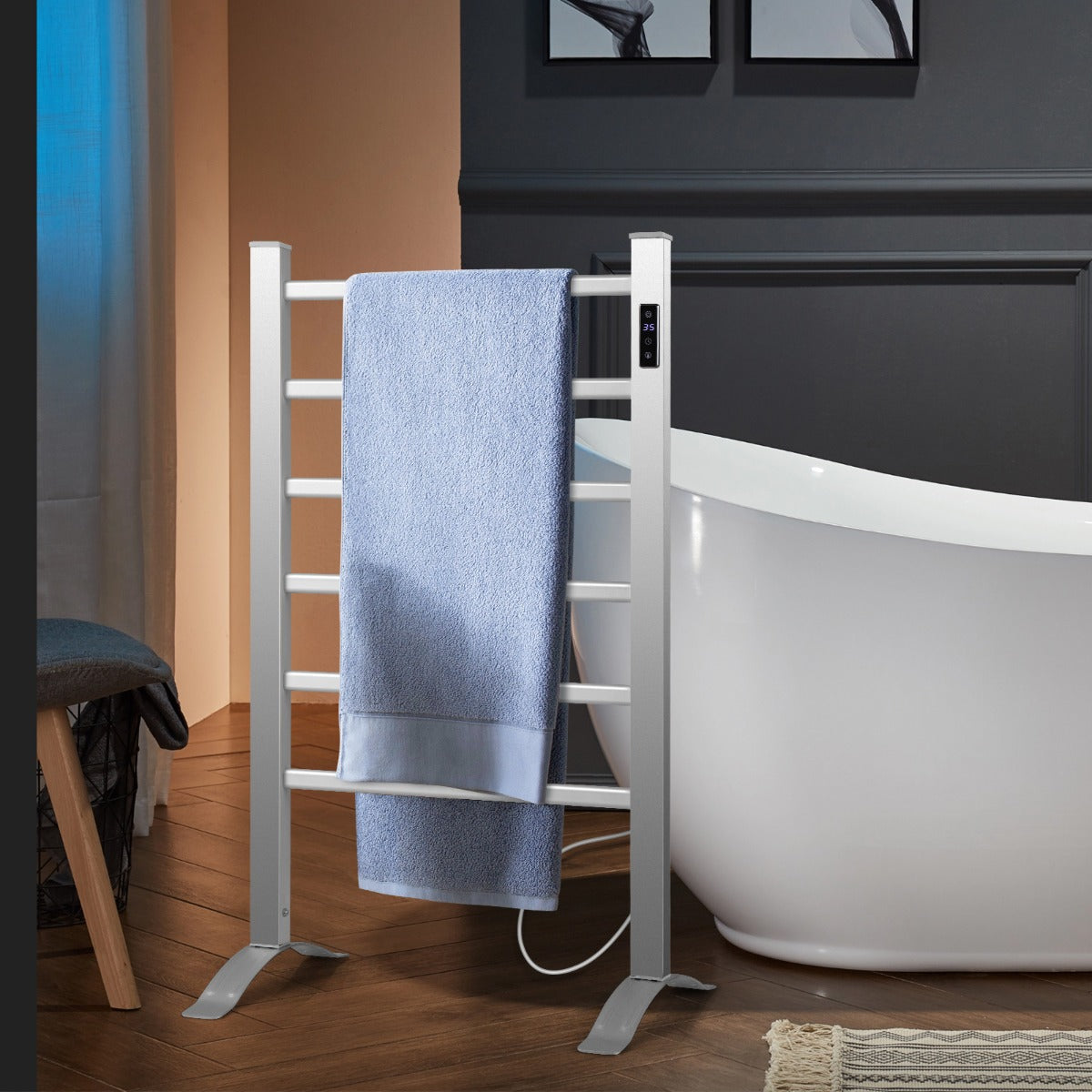 Toalheiro Aquecido 2 em 1 – Alumínio – Prateado