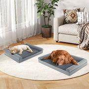 Cama Ortopédica de Espuma para Cães Tamanho XXL com Almofada de Espuma Capa Removível e Lavável 135 x 91 x 18 cm Cinzento
