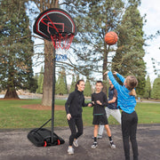 Suporte de Basquetebol Ajustável 1,3-3,05 m Móvel com Rodas Base Preenchível para Crianças e Adultos Preto