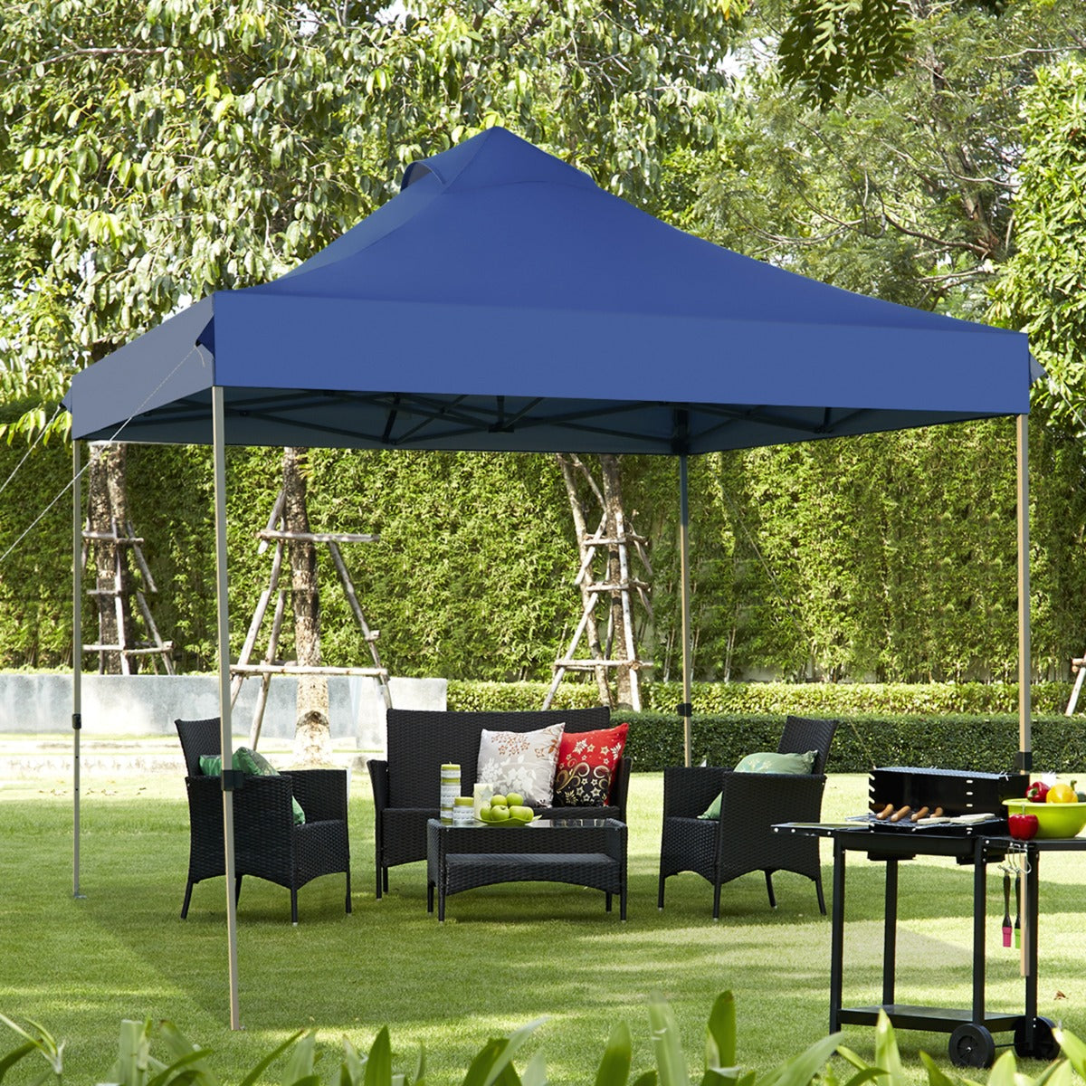 Tenda de Exterior – 3 x 3 m – Azul – Tecido Oxford