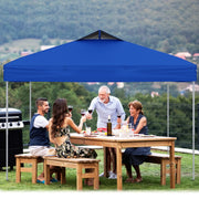 Tenda Dobrável para Jardim com Bolsa de Transporte Cordas de Vento e Estacas Teto Ventilado para Festas no Jardim 295 x 295 cm Azul