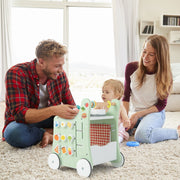 Andador de madeira 6 em 1 para bebés – 12+ meses – Verde