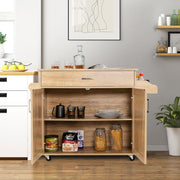 Carrinho de Cozinha – 116 x 40 x 85 cm – Natural – MDF e Madeira