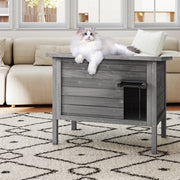 Casota para Gatos de Exterior em Madeira de Abeto com Telhado Inclinado de Asfalto 88 x 55 x 71 cm Cinzento