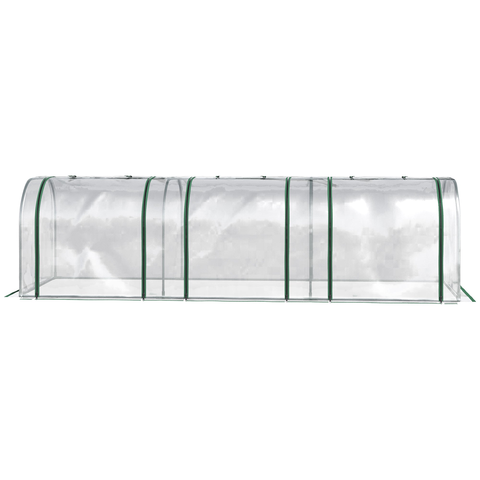 Estufa Horizontal para Jardim – 295x100x80 cm – Transparente – PVC, aço e plásticos