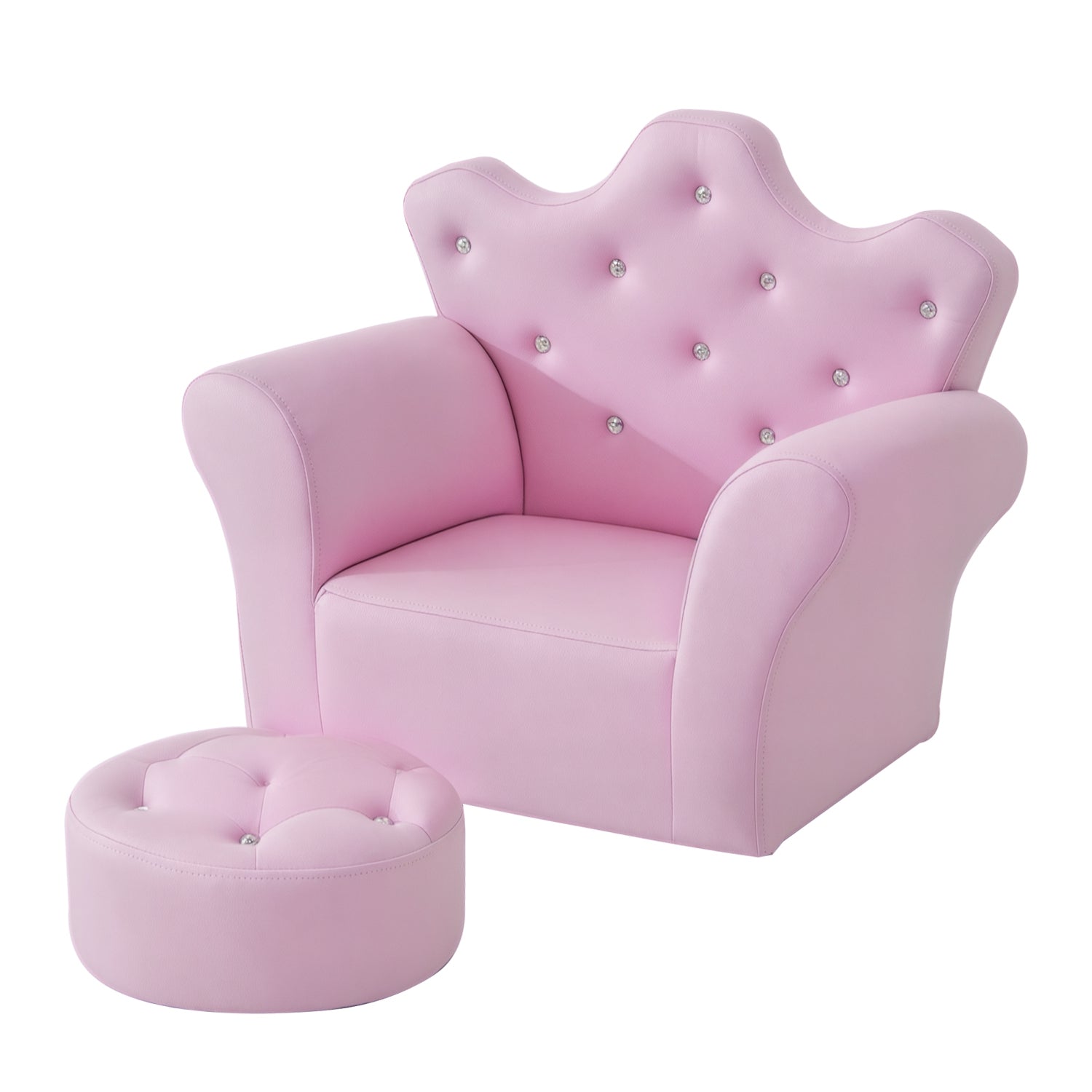 Sofá Infantil Decorativo em Forma de Coroa 58x40.5x49cm - Cor Rosa