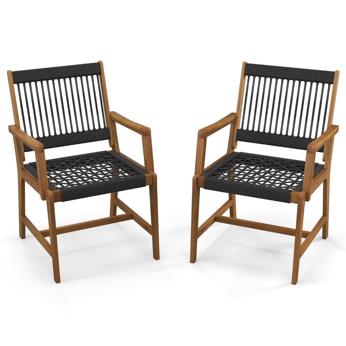 Conjunto de 2 Cadeiras de Jantar – 64 x 57 x 90 cm – Natural – Madeira de Acácia