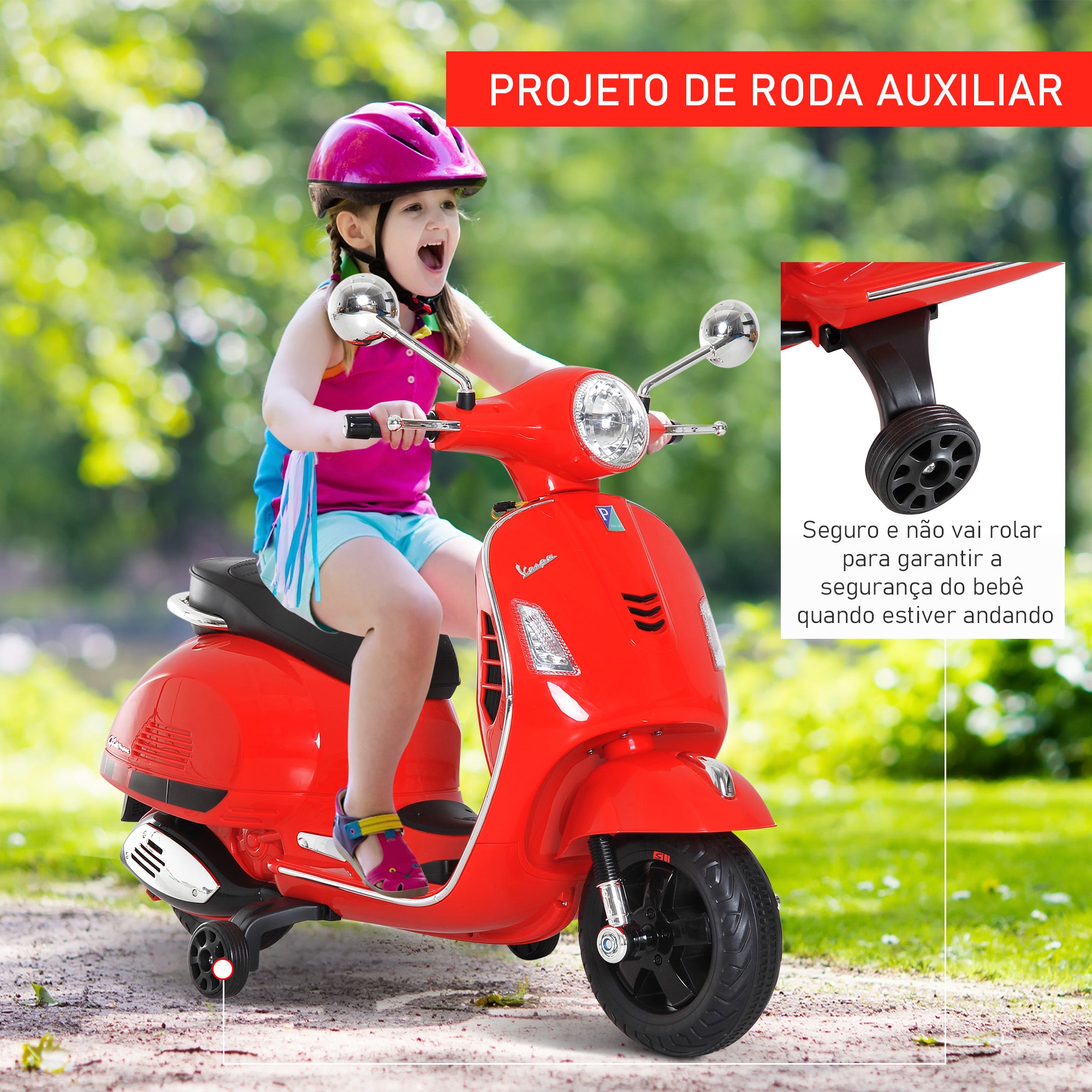 Mota Elétrica Infantil Vermelha 102x50,5x75,5 cm
