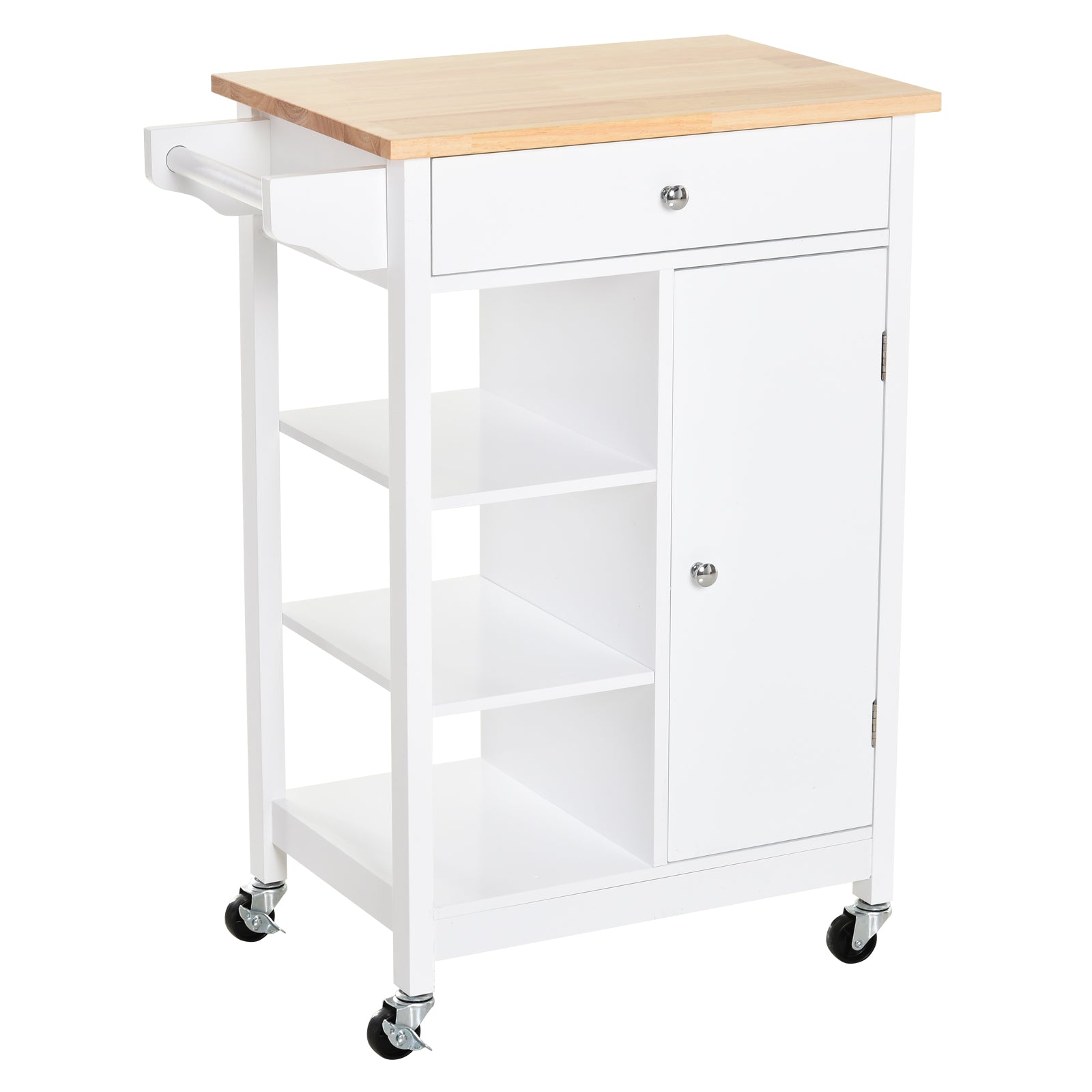 Carrinho de Cozinha Multifuncional Branco 66x39,5x86,5 cm