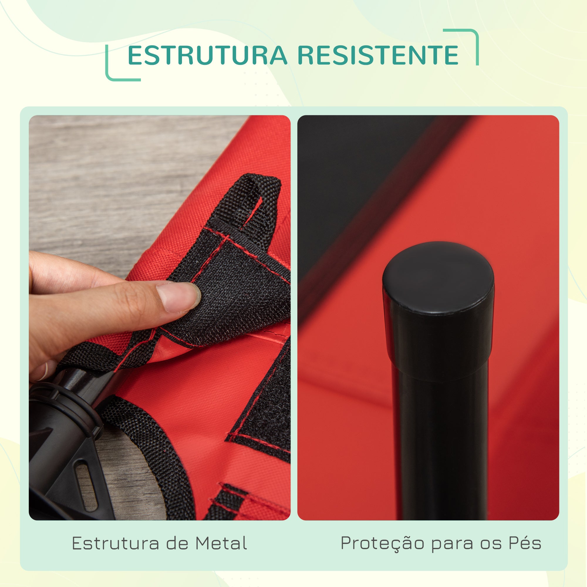 Cama Elevada para Animais de Estimação 76x61x18cm Vermelho