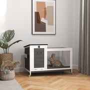 Coelheira de Madeira com Rodas 91x51x66 cm Cinzento
