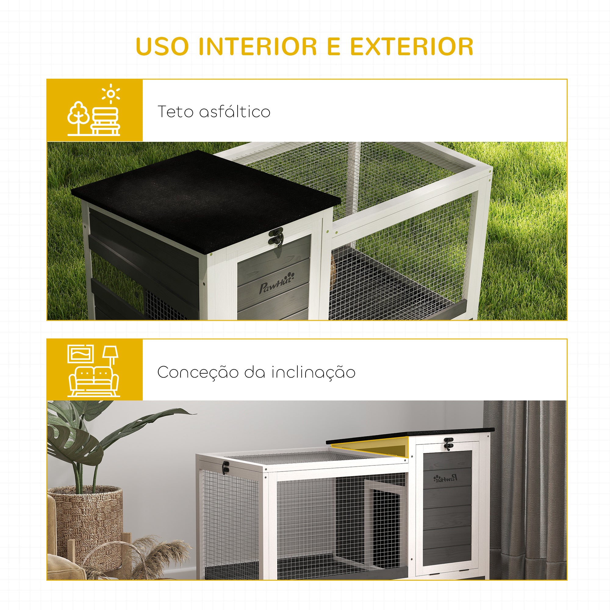 Coelheira de Madeira com Rodas 91x51x66 cm Cinzento