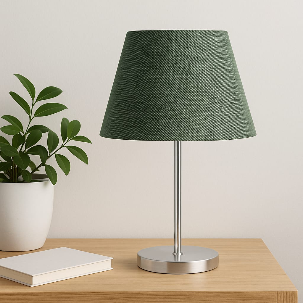 Candeeiro de Mesa – 37 cm – Verde – PVC e Metal