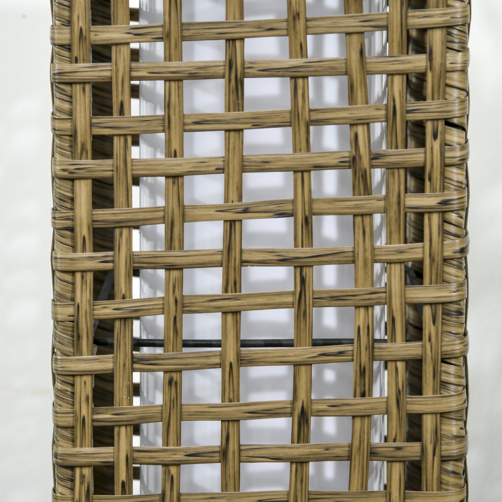 Candeeiro Solar de Jardim Vime Sintético 15,5x15,5x69cm Cor de Areia