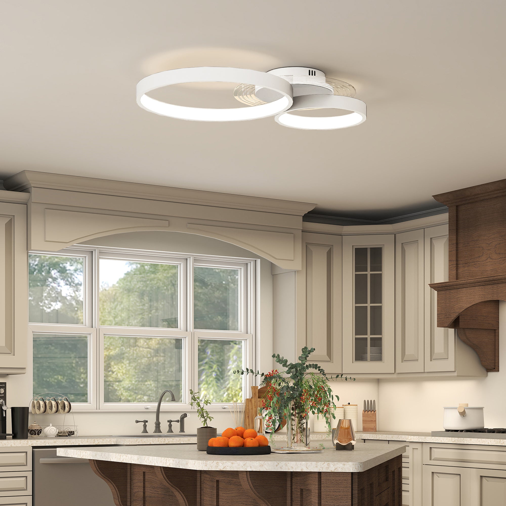 Candeeiro de Teto LED Branco 59x38x7,4 cm - Iluminação LED 3000K/4000K/6500K