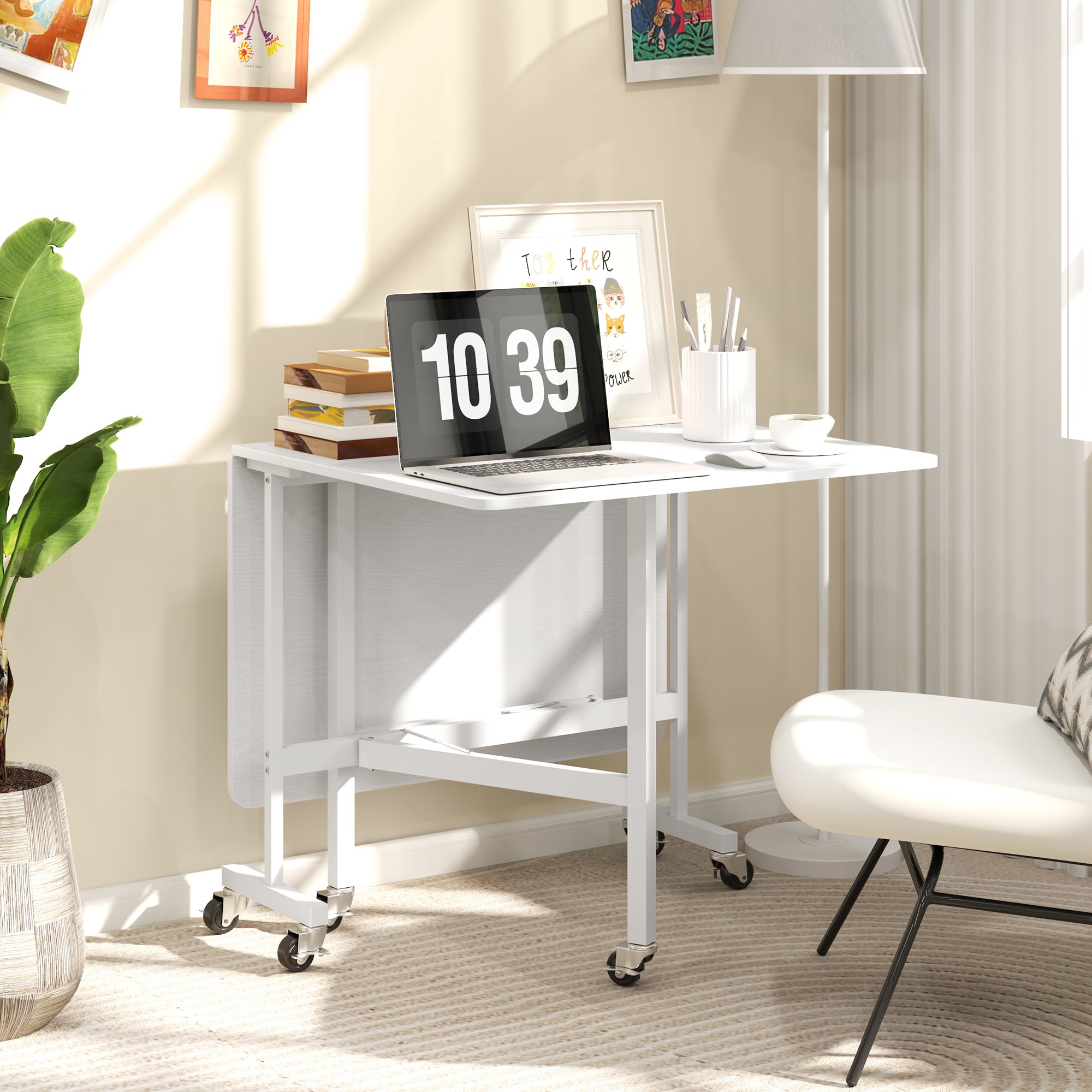 Mesa Dobrável para 4-6 Pessoas 120x80x73 cm Branco