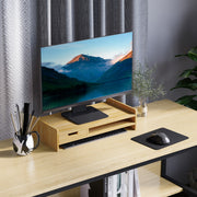 Suporte para Monitor de Bambu 49x25,5x11,5 cm - Cor de Madeira Natural