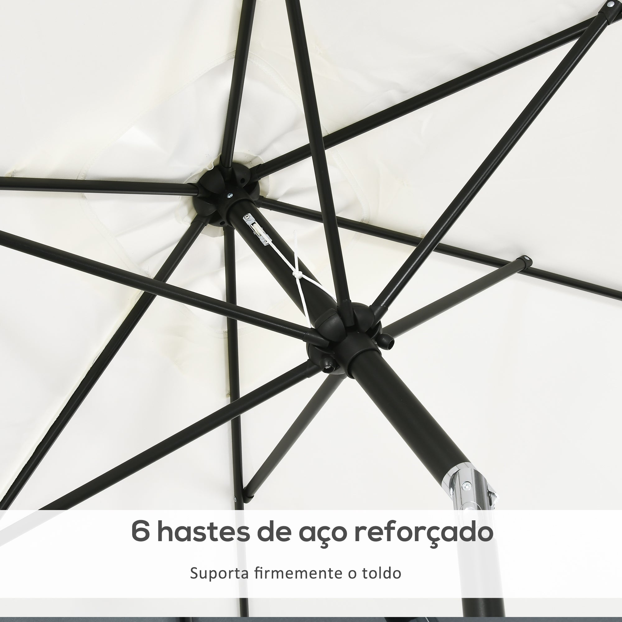 Chapéu de Sol Retangular 195x295x240 cm - Creme Branco