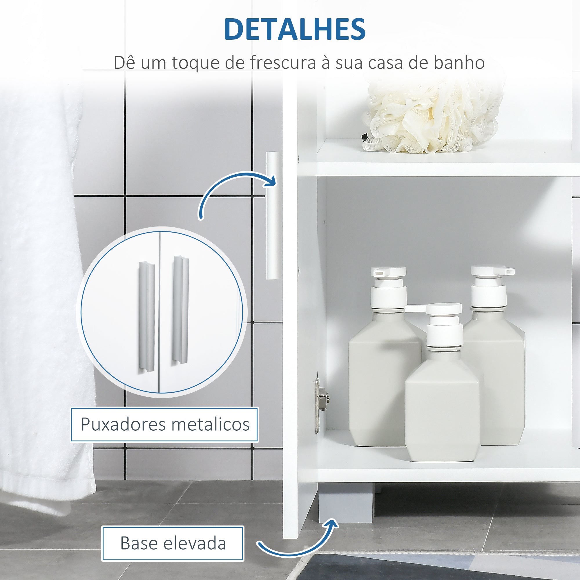 Móvel para Lavatório – 60x30x60cm – Branco – MDF