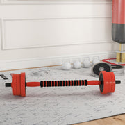 Conjunto de Halteres 20kg Vermelho 4 em 1 - 95x20x20 cm