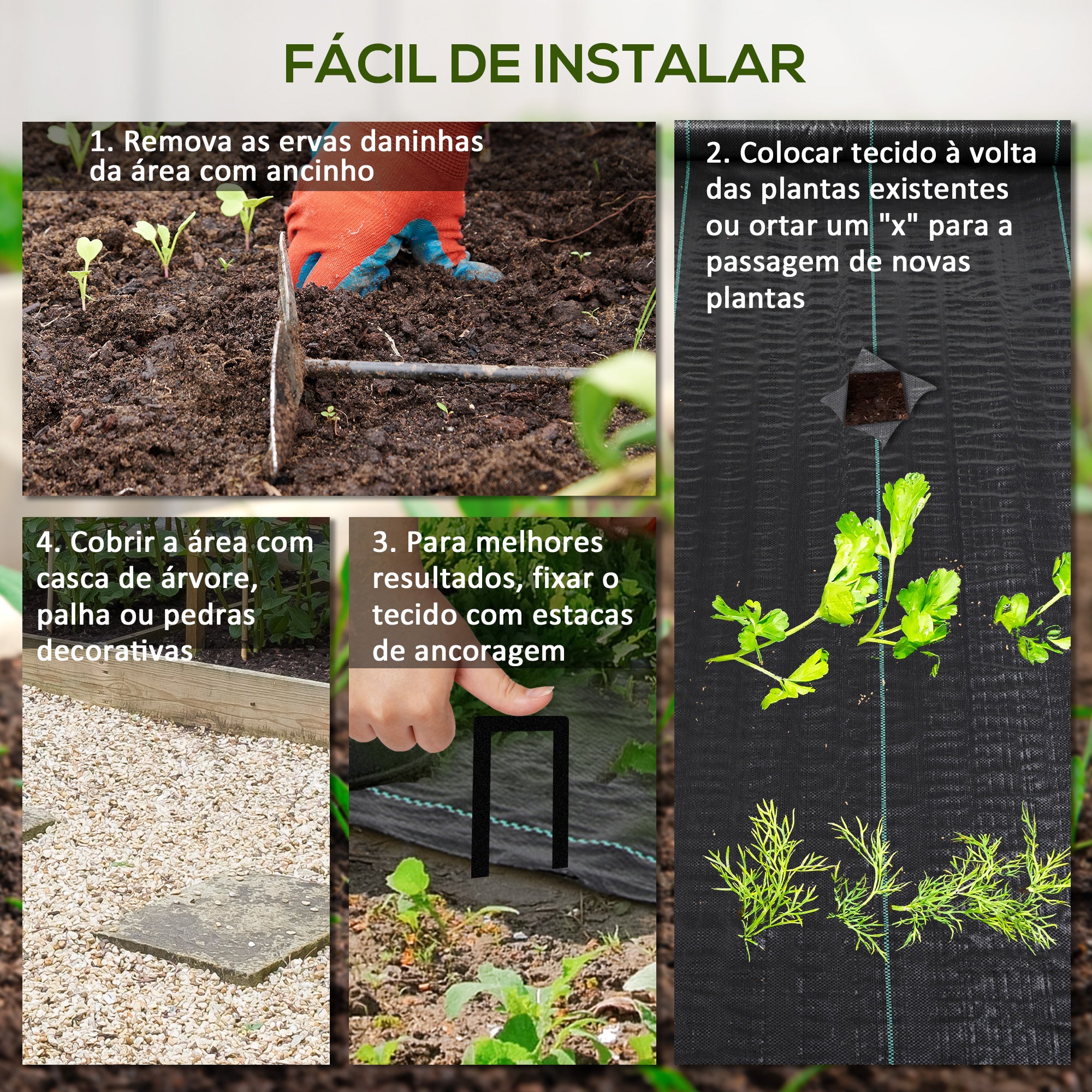 Rolo de Malha Anti-Ervas – 2x50 m – Preto – Polipropileno