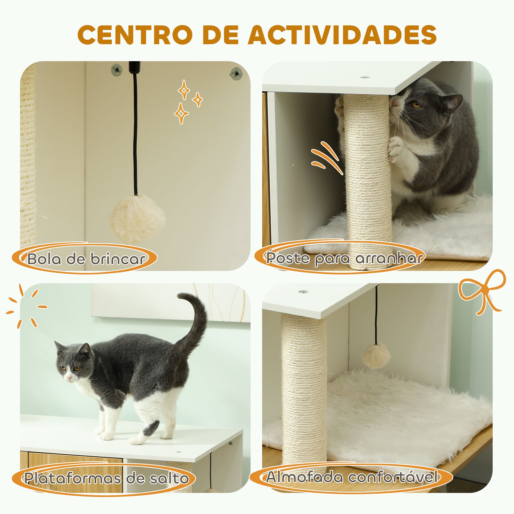 Móvel Caixa de Areia para Gatos 94x48x50,5 cm - Branco e Madeira