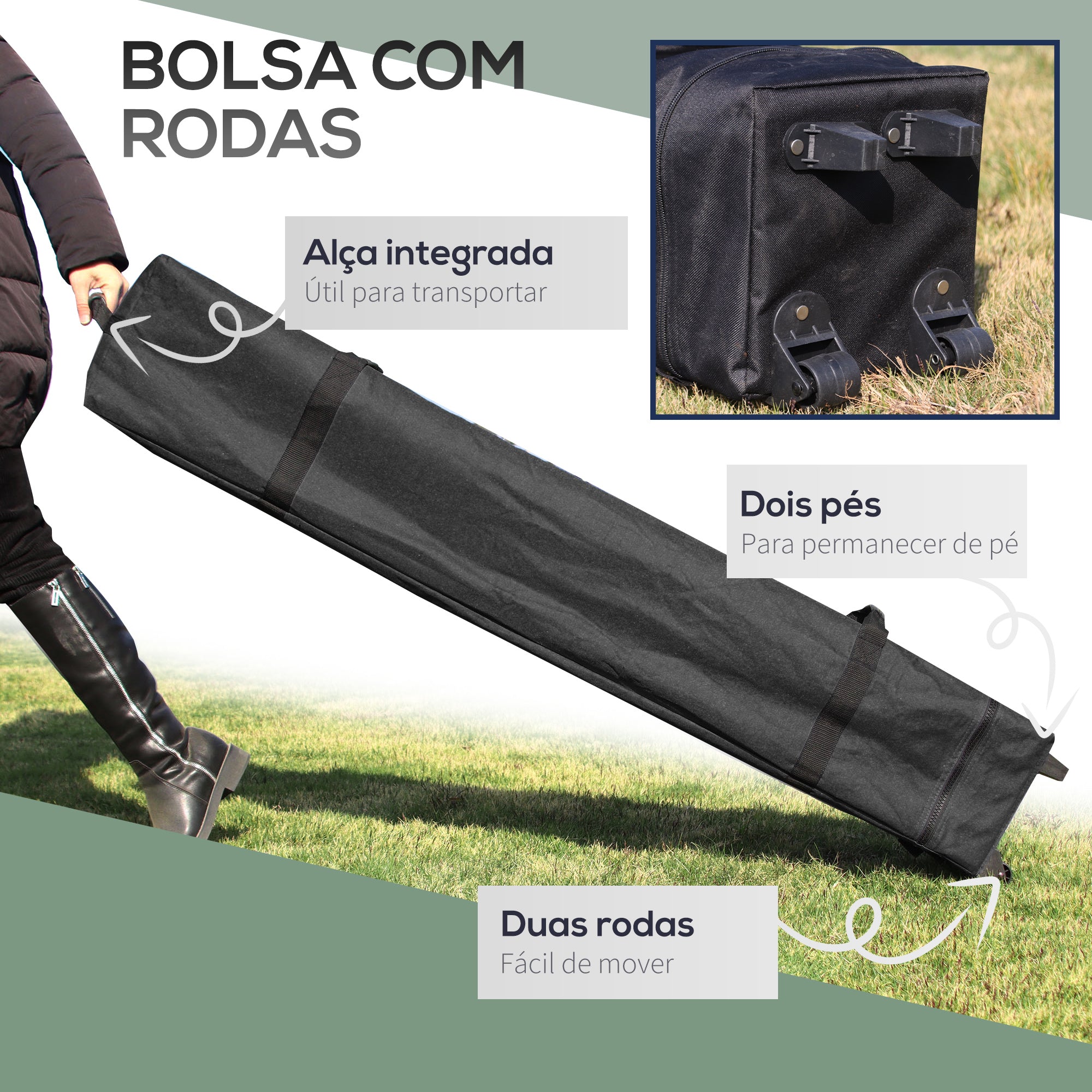 Tenda Dobrável Verde Escuro 253x253x268 cm - Proteção UV 50+