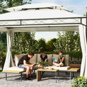 Conjunto de Móveis de Jardim Sofás de Exterior em Forma de L Bege 175x65x70 cm