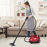 Vaporeta Limpiadora a Vapor 2000 W 1,5 L Presión 4 Bar con Cierre de Seguridad Apagamiento Automático para Alfombras y Suelos Rojo